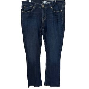 Signature by Levi Strauss Women's Dark Blue Boho Western Boot Cut Jeans Size 14L